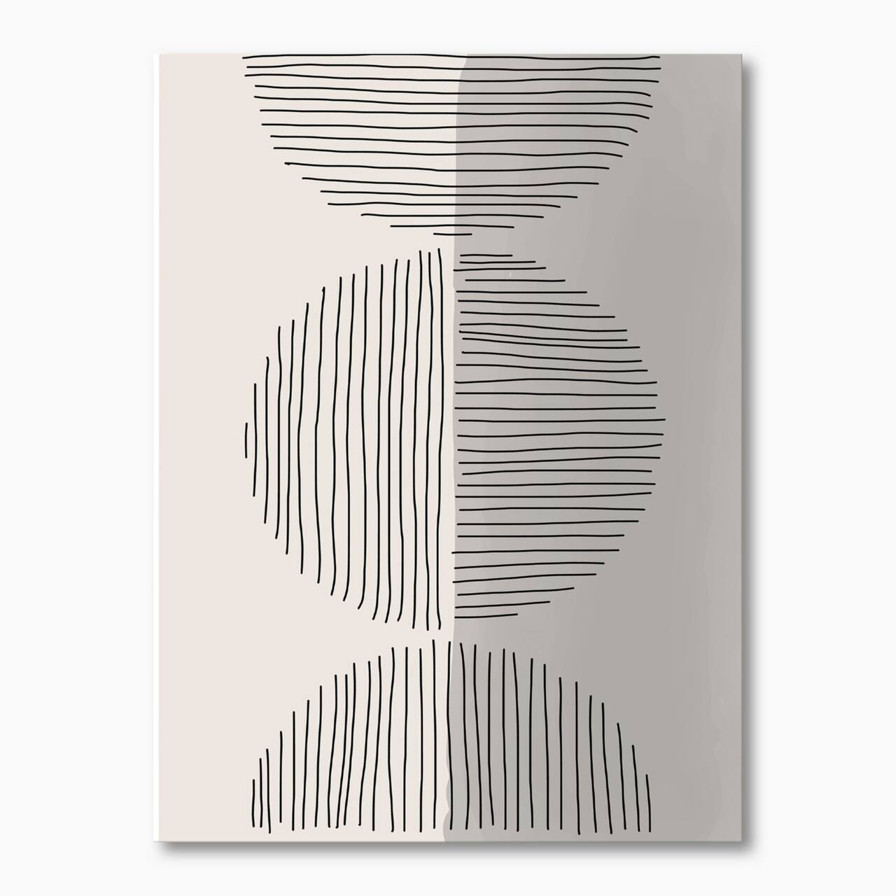 Designart - Minimal Geometric Lines And Circle VII - Modern Canvas Wall Art Print